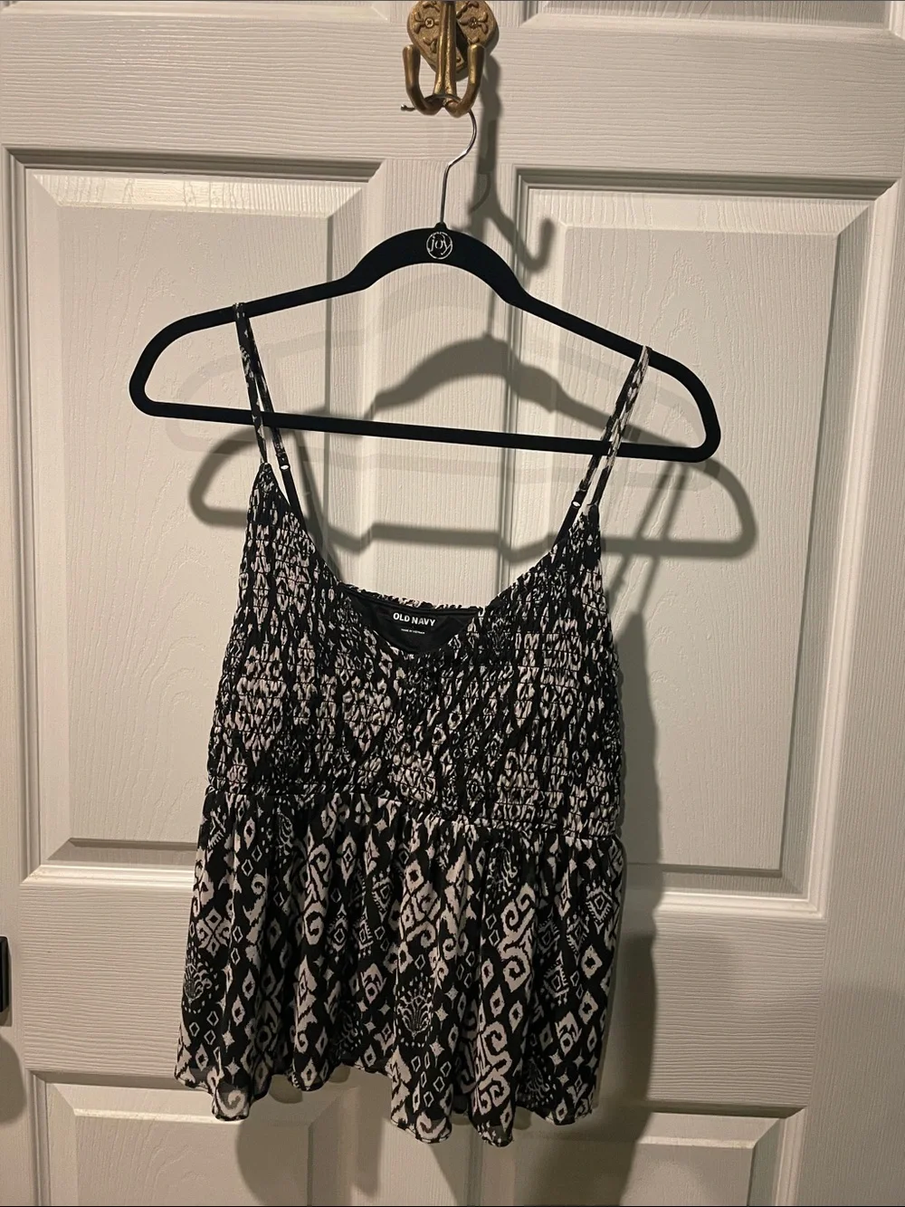 Old Navy Black and White Printed Cami Tank